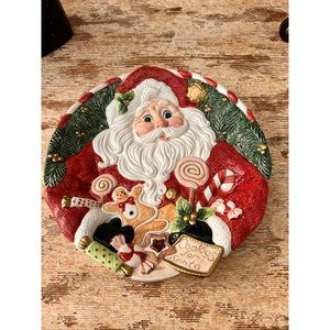 VTG New Fitz Floyd Santa Cookie Plate